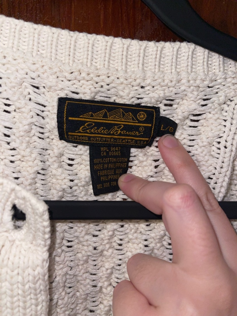 Vintage Eddie Bauer 100% Cotton Chunky cable knit cardigan - Picture 6 of 7